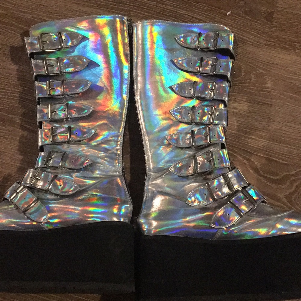 Rave/party metallic creeper shoes